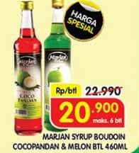 Promo Harga Marjan Syrup Boudoin Cocopandan, Melon 460 ml - Superindo