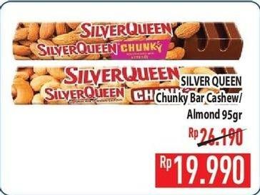 Promo Harga Silver Queen Chunky Bar Cashew, Almonds 95 gr - Hypermart