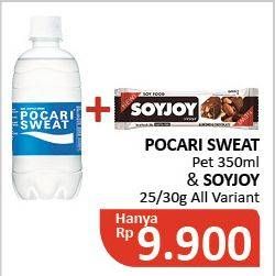 Promo Harga POCARI SWEAT Minuman Isotonik + SOYJOY Bar Almond Choco  - Alfamidi