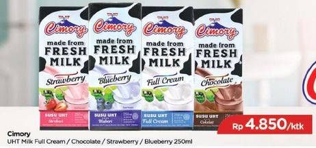 Promo Harga CIMORY Fresh Milk Full Cream, Chocolate, Strawberry, Blueberry 250 ml - TIP TOP