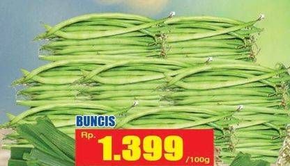 Promo Harga Buncis per 100 gr - Hari Hari