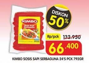 Promo Harga KIMBO Sosis Sapi Serbaguna per 24 pcs 729 gr - Superindo