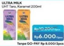 Promo Harga ULTRA MILK Susu UHT Taro, Karamel per 2 pcs 200 ml - Alfamidi