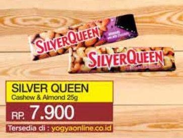 Promo Harga Silver Queen Chocolate Cashew, Almonds 25 gr - Yogya