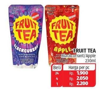 Promo Harga SOSRO Fruit Tea Apple, Blackcurrant 230 ml - Lotte Grosir