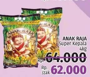 Promo Harga Anak Raja Beras Super Kepala 4 kg - LotteMart