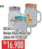 Promo Harga DECAL GLASS Clear Glass Mason Jar 450 ml - Hypermart