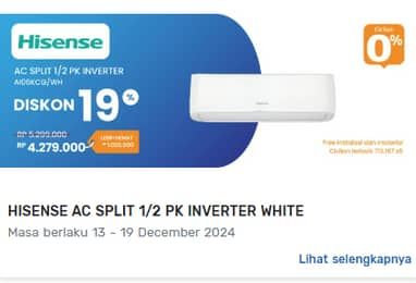 Promo Harga Hisense AC Inveter 1/2 PK AI06KCG  - Electronic City