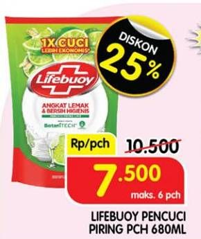 Promo Harga Lifebuoy Pencuci Piring 680 ml - Superindo