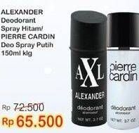 Promo Harga ALEXANDER/ PIERRE CARDIN Deo Spray  - Indomaret