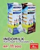 Promo Harga Indomilk Susu UHT Full Cream Plain, Cokelat 1000 ml - Yogya