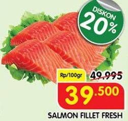 Promo Harga Salmon Fillet per 100 gr - Superindo