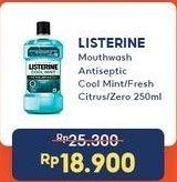 Promo Harga Listerine Mouthwash Antiseptic Cool Mint, Fresh Citrus 250 ml - Indomaret