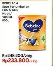 Promo Harga Bebelac 4 Susu Pertumbuhan Madu, Vanila 800 gr - Indomaret