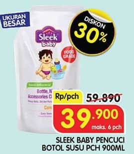 Promo Harga Sleek Baby Bottle, Nipple and Accessories Cleanser 900 ml - Superindo