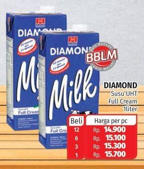 Promo Harga DIAMOND Milk UHT Full Cream 1000 ml - Lotte Grosir