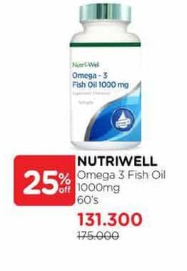 Promo Harga Nutriwell Omega 3 Fish Oil 60 pcs - Watsons