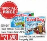 Promo Harga Good Day Coffee Freeze Cookies N Cream, Hazelnut Macchiato per 10 sachet 30 gr - Hypermart