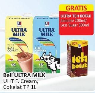 Promo Harga ULTRA MILK Susu UHT Full Cream, Coklat 1000 ml - Alfamart
