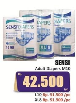 Promo Harga Sensi Diapers L10 10 pcs - Hari Hari