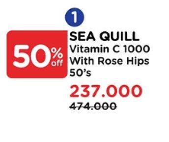 Promo Harga Sea Quill Vitamin C-1000 with Rose Hips 50 pcs - Watsons