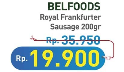 Promo Harga Belfoods Royal Sausages Beef Frankfurter, Cheese Frankfurter 200 gr - Hypermart