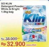Promo Harga SO KLIN White & Bright Detergent 1800 gr - Indomaret