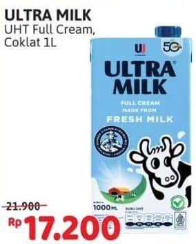 Promo Harga Ultra Milk Susu UHT Coklat, Full Cream 1000 ml - Alfamidi