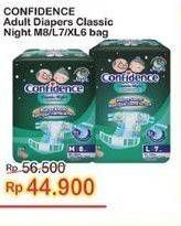 Promo Harga Confidence Adult Diapers Classic Night M8, L7, XL6 6 pcs - Indomaret