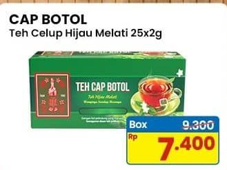 Promo Harga Teh Cap Botol Teh Hijau Celup per 25 pcs 2 gr - Indomaret