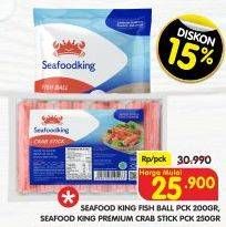 Harga SEAFOOD KING Fish Ball Pck 200gr, Premium Crab Stick Pck 250gr