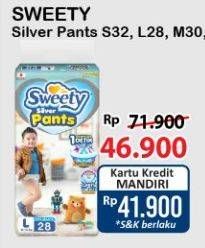Promo Harga Sweety Silver Pants M30, S32, L28 28 pcs - Alfamart