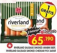 Promo Harga Riverland Sausage Smoked Cheddar, Smoked Arabiki Beef 360 gr - Superindo