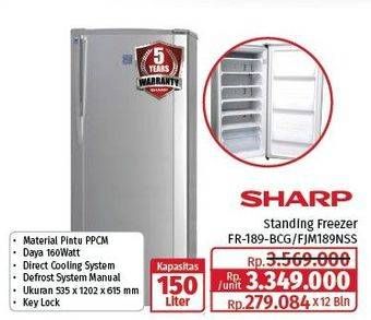 Promo Harga Sharp FR-189-BCG | Kulkas 1 Pintu  - Lotte Grosir