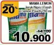 Promo Harga MAMA LEMON Cairan Pencuci Piring Jeruk Nipis, Fresh Lemon 780 ml - Giant