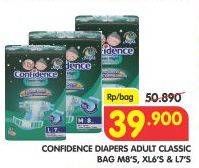 Promo Harga Confidence Adult Diapers Classic Night M8, XL6, L7  - Superindo