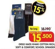 Promo Harga ORSO Kaos Kaki Cotton Rich, Soft Comfort, School  - Superindo