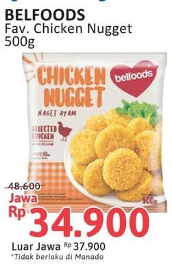 Promo Harga Belfoods Nugget Chicken Nugget 500 gr - Alfamidi