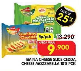 Promo Harga Emina Cheese Slice Cedda, Mozza 150 gr - Superindo