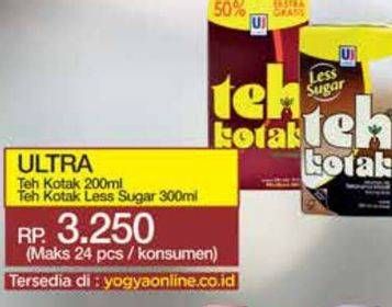 Promo Harga ULTRA Teh Kotak Less Sugar, Jasmine 300 ml - Yogya