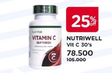 Promo Harga NUTRIWELL Vitamin C Buffered 30 pcs - Watsons