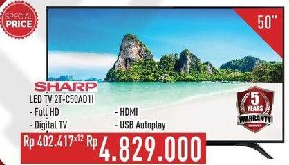 Promo Harga SHARP 2T-C50AD1i Full-HD 50"  - Hypermart