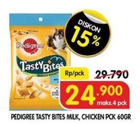 Promo Harga PEDIGREE Tasty Bites Chicken, Milk 60 gr - Superindo