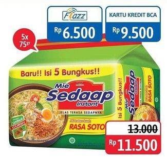 Promo Harga SEDAAP Mie Kuah Soto per 5 pcs 75 gr - Alfamidi