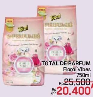 Promo Harga Total Detergent Powder de Perfumee 750 gr - LotteMart