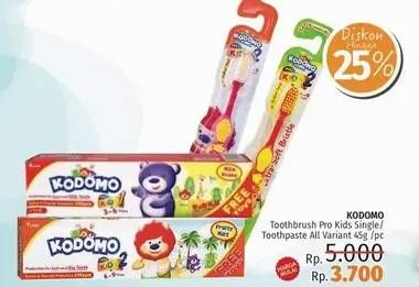 Promo Harga KODOMO Toothbrush/Toothpaste  - LotteMart