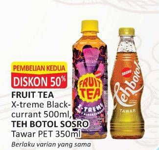 Promo Harga SOSRO Fruit Tea 500ml/Teh Botol 350ml  - Alfamart