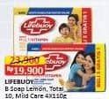 Promo Harga Lifebuoy Bar Soap Lemon Fresh, Mild Care, Total 10 per 4 pcs 110 gr - Alfamart