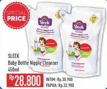 Promo Harga Sleek Baby Bottle, Nipple and Accessories Cleanser 450 ml - Hypermart