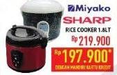 Promo Harga MIYAKO/SHARP Rice Cooker 1800ml  - Hypermart